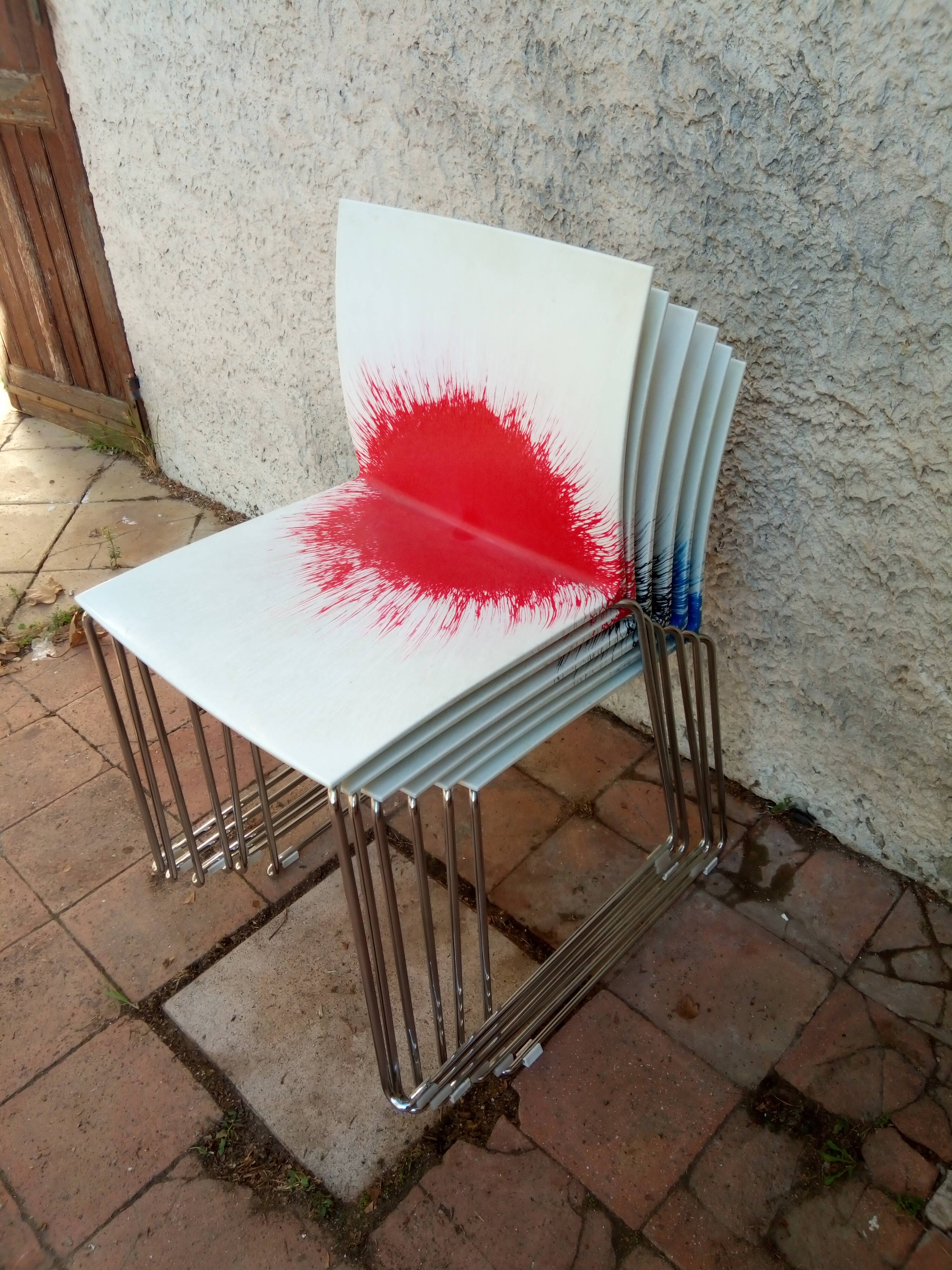 Series of 6 chairs from the 80s