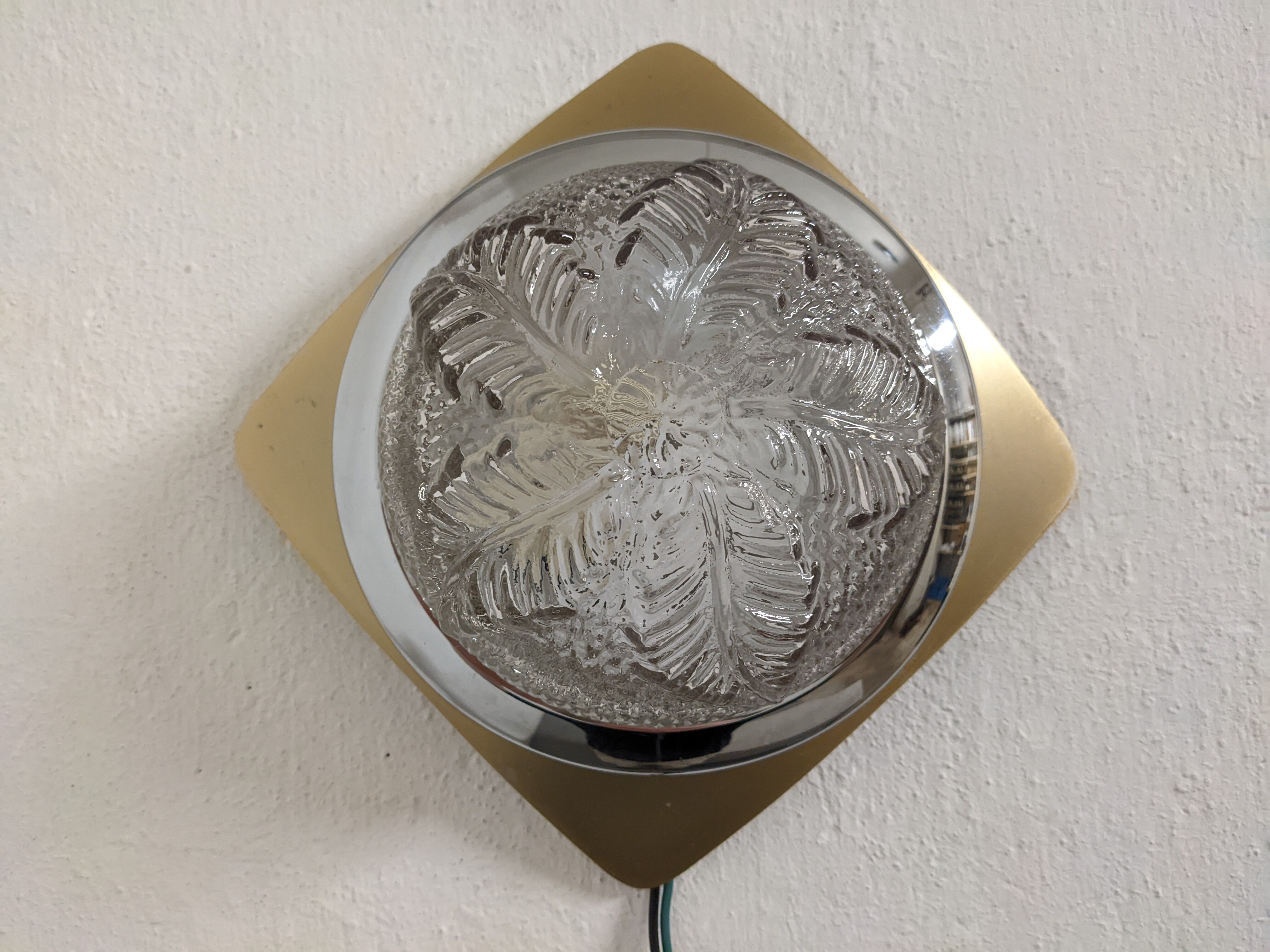 Pair of glass wall lamps from the 70s/80s