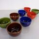Rotating Teak Tray with Ceramic Bowls, Denmark, 1960s, Set of 10