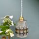 Vintage 70s glass tulip pendant light