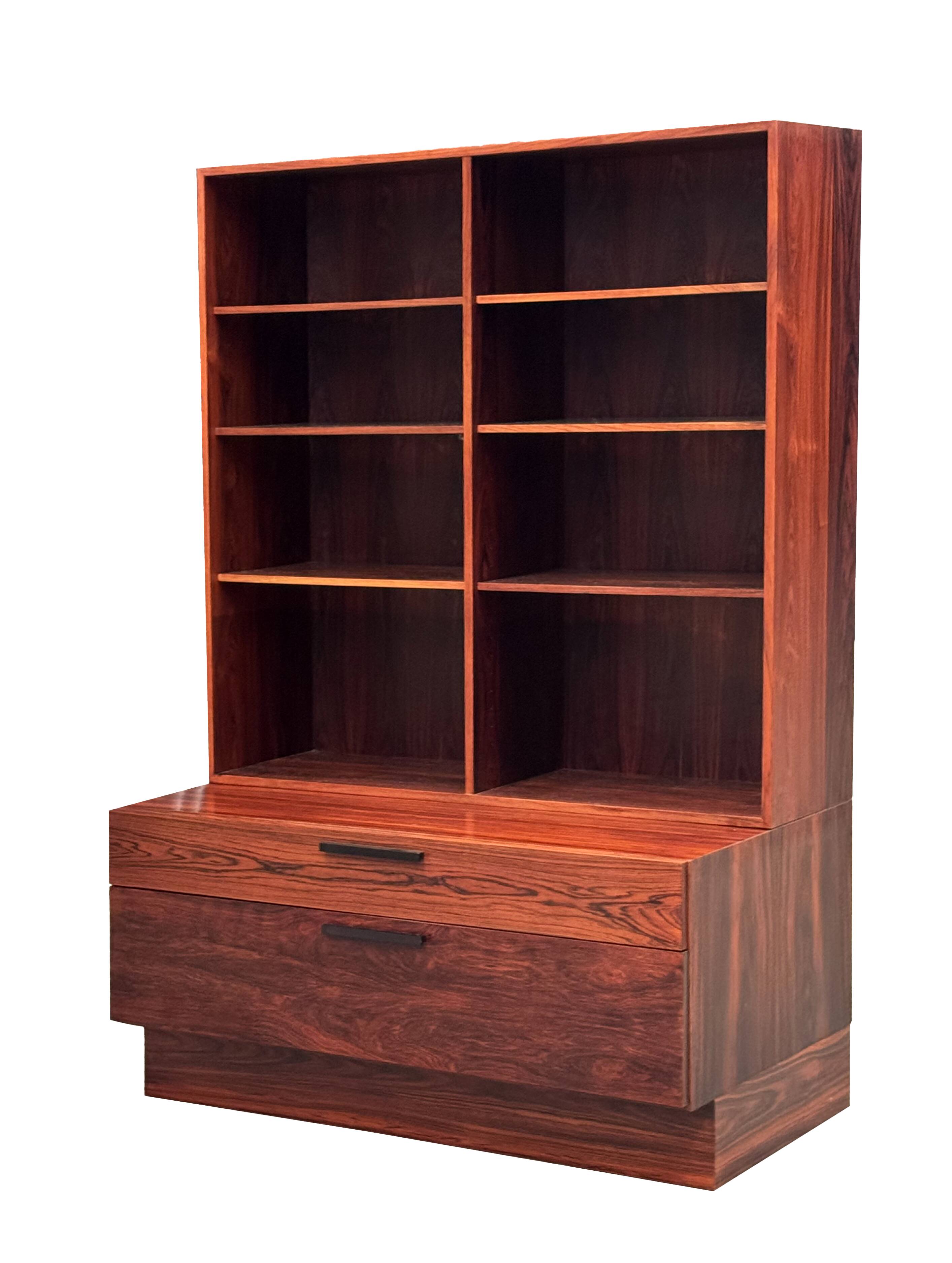 Scandinavian library in rosewood designed by Ib Kofod Larsen.