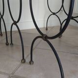 Nesting tables in opaline iron from the 40s, France