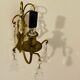 Brass wall light + glass tassels, mid-20th century