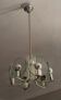 Silver plated chandelier with six crystal glass discs, Italy 1960s