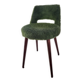 Green fur chair "moumoutte" 60s