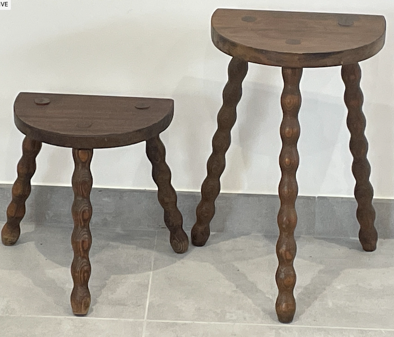 Tripod stools twisted feet