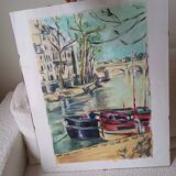 Painting on paper, Parisian landscape