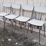 20 Chaises en formica blanc