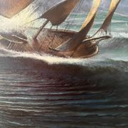 Marine, modern school, oil on canvas signed Van Ingelgam 1974
