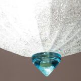 Set of 2 Charming Italian Blu Murano Glass Ceiling Fixture, Murano, 1970