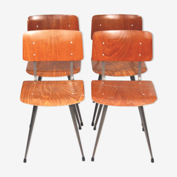 Série de 4 chaises années 60 Pays Bas