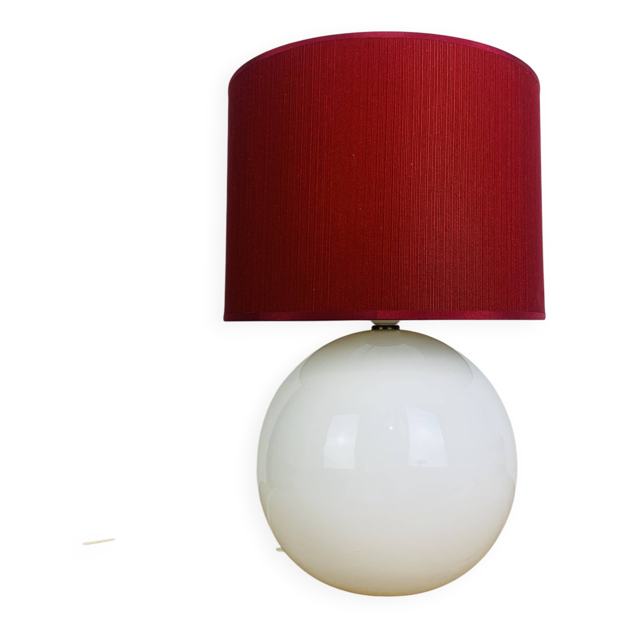 White and red ceramic ball lamp, 1980s