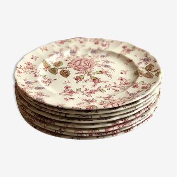 Set de 8 assiettes rose chintz Johnson Bros