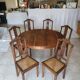 Art Nouveau dining table from 1910 and its 6 matching chairs.