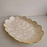 Large vintage mother-of-pearl and brass dish