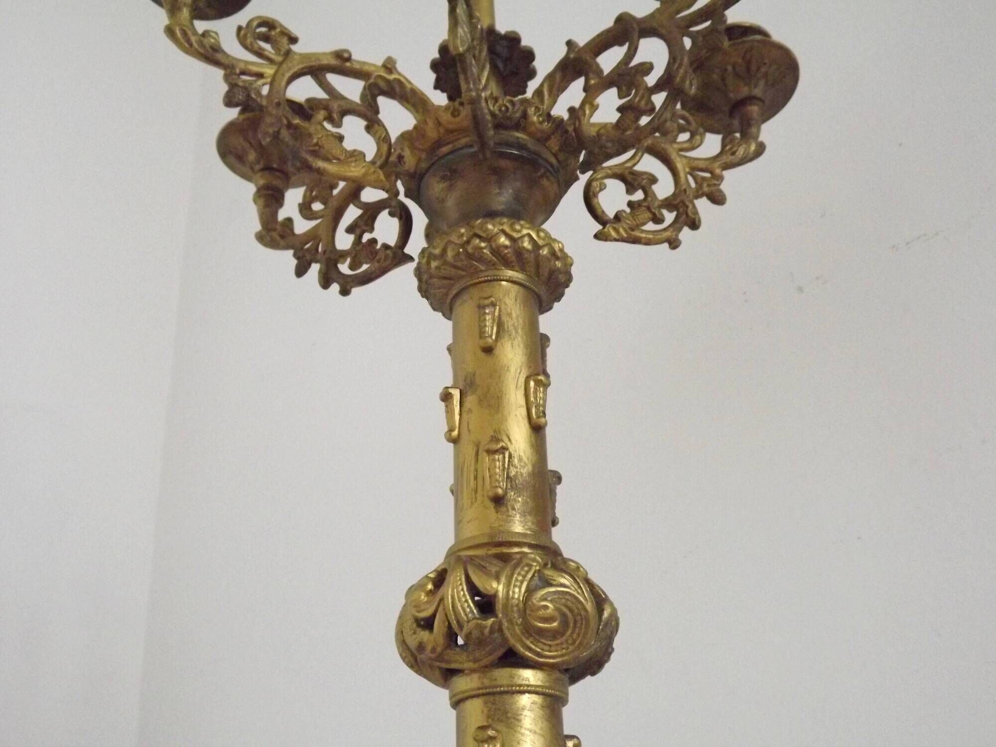 Magnificent French Louis XVI Style Bronze Seven-Light Candelabra LF Paris