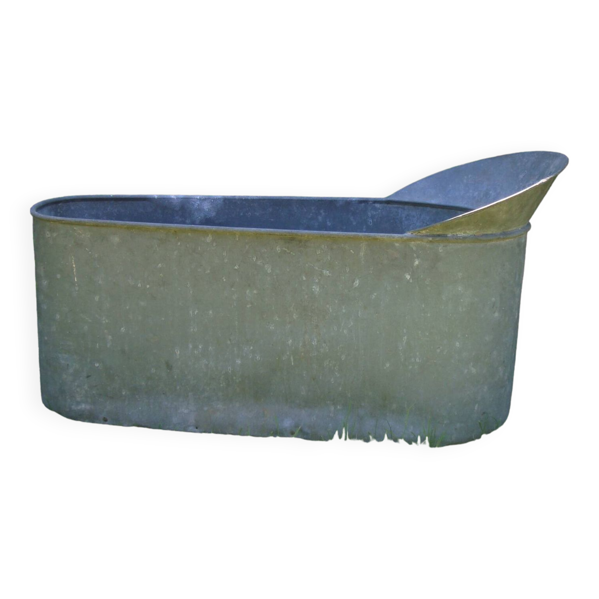 Old zinc child bathtub