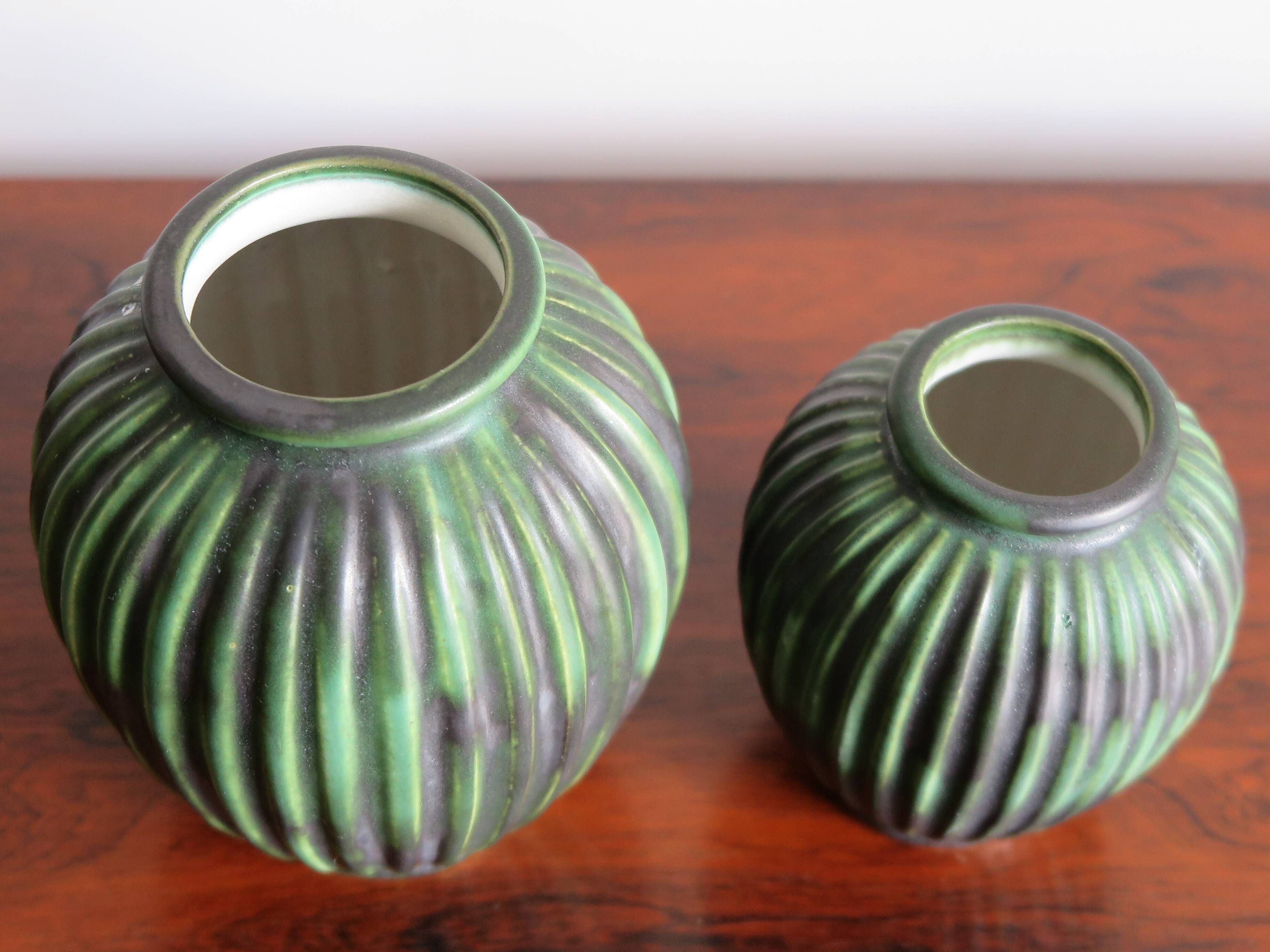 Scandinavian ceramic vases by Michael Andersen, 1940s