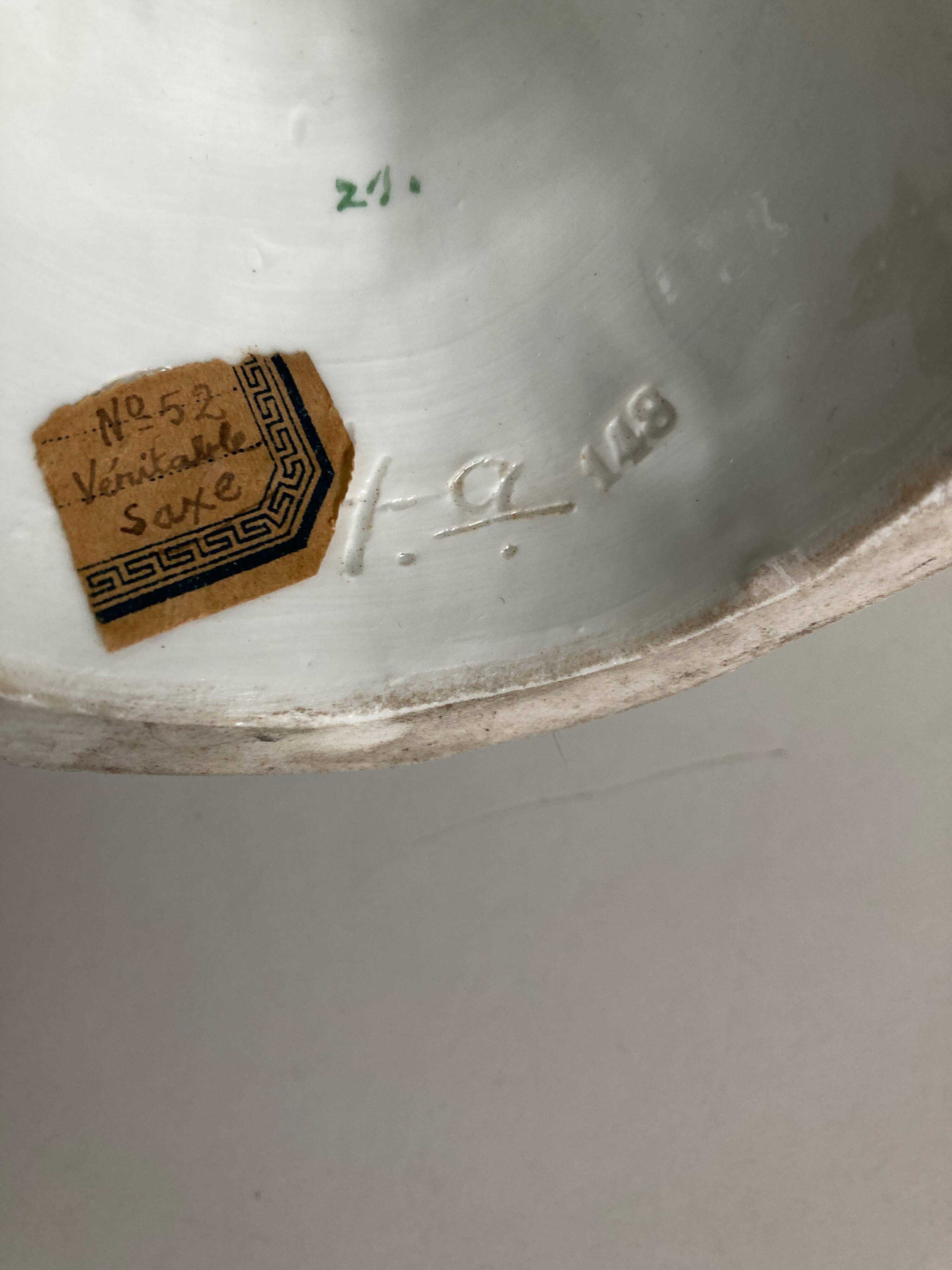 19th century Saxony porcelain parrot signed