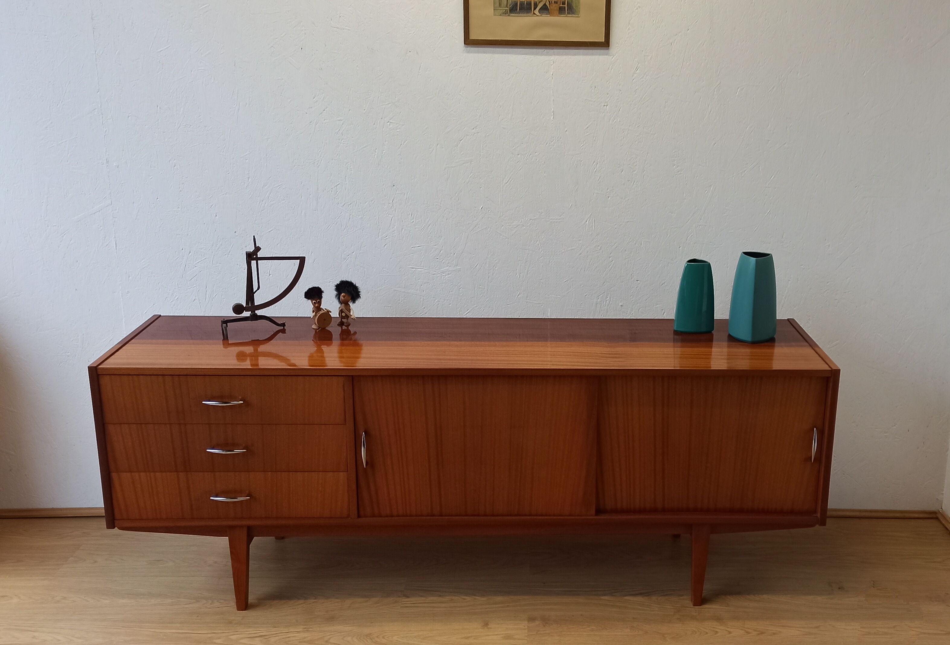 Modernist long sideboard of the 1970s