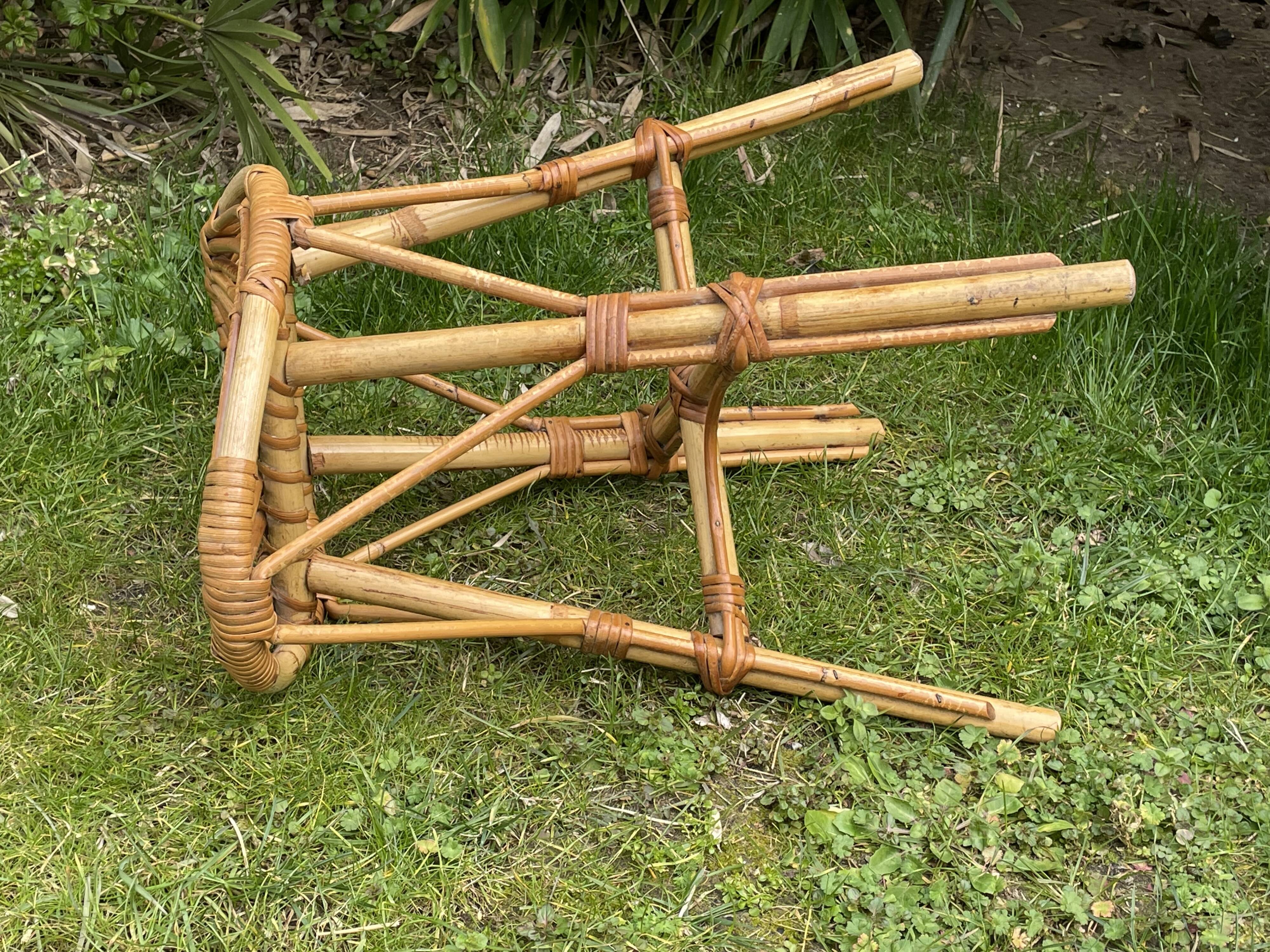 Vintage rattan stool
