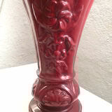 Enamelled cast iron vase, vintage