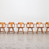 Set of 6 Scandinavian Pine Chairs 1960s/70s