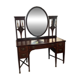 Louis XVI style dressing table – marquetry, oval mirror.