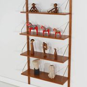 Modular shelving, teak veneer, Denmark, 1970s