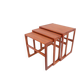 Nest tables in 1960s style, in gel-stained teak.