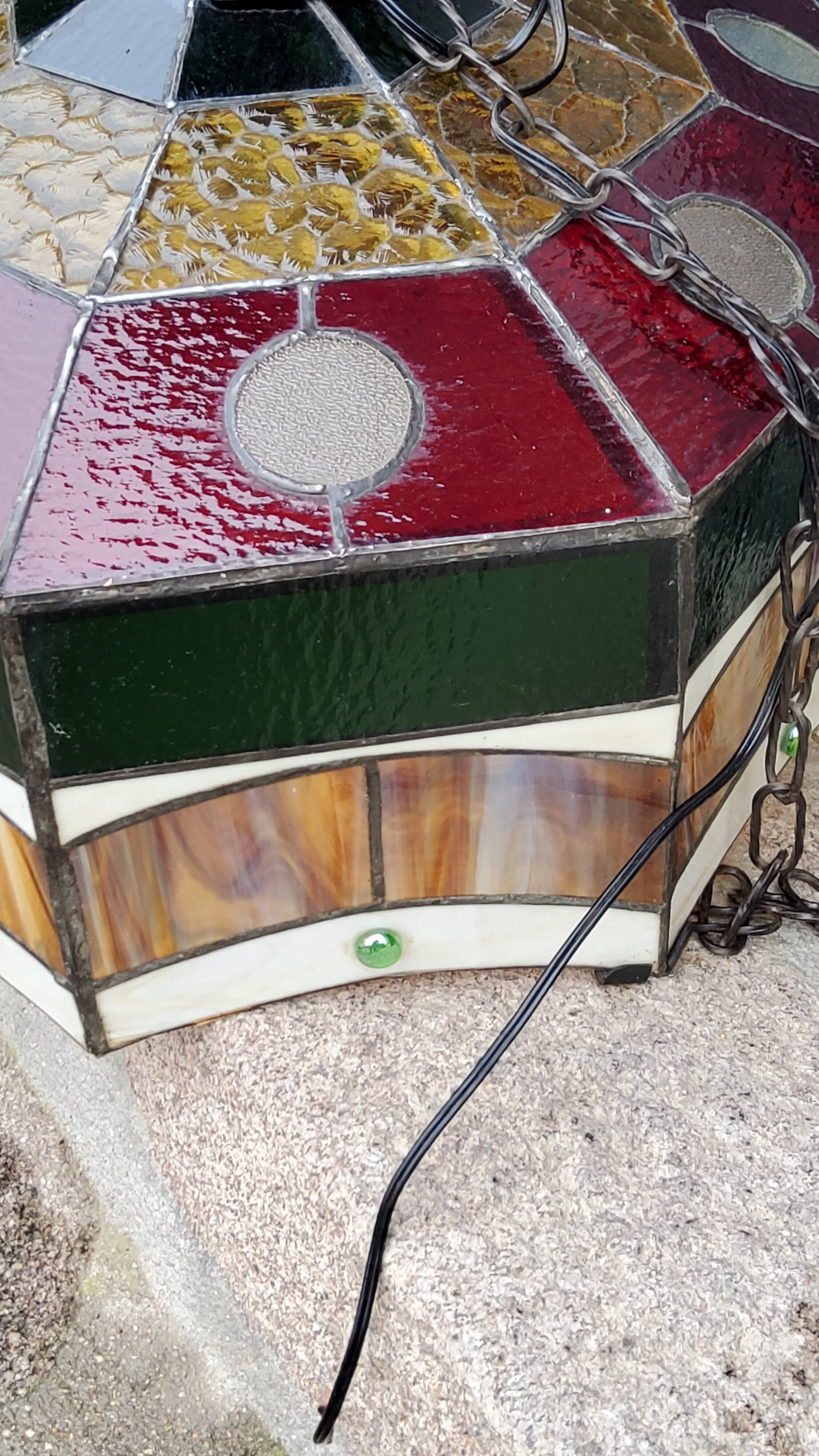 Art style stained glass suspension, diameter 58cm