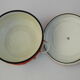 Cocotte en tôle émaillée orange et blanche