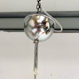 Opal glass ceiling lamp with cable from the 1960s
