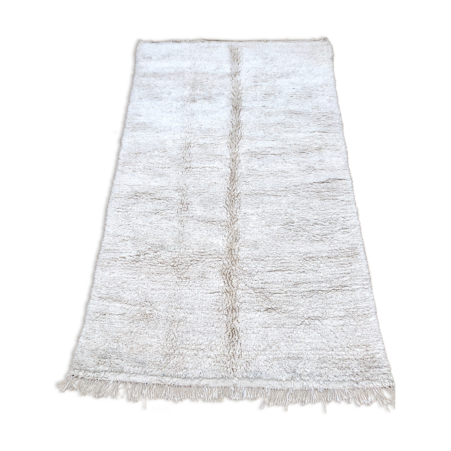Carpet berber moroccan beni ouarain ecru natural 264 x 144cm