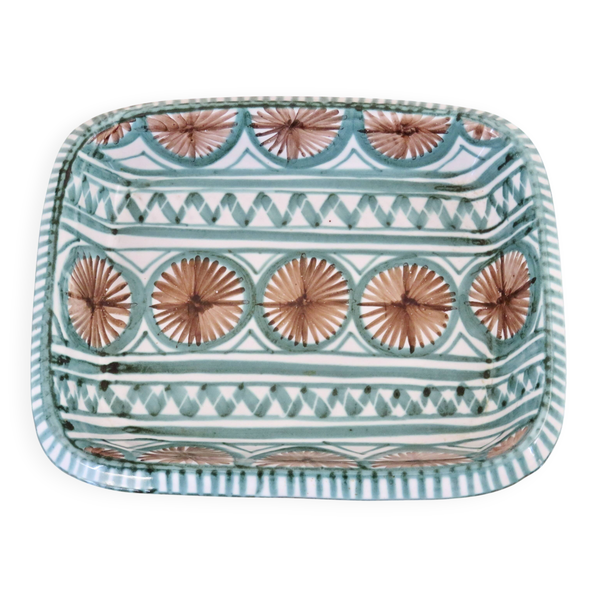 Robert Picault, glazed ceramic dish, signed, 1950s-1960s