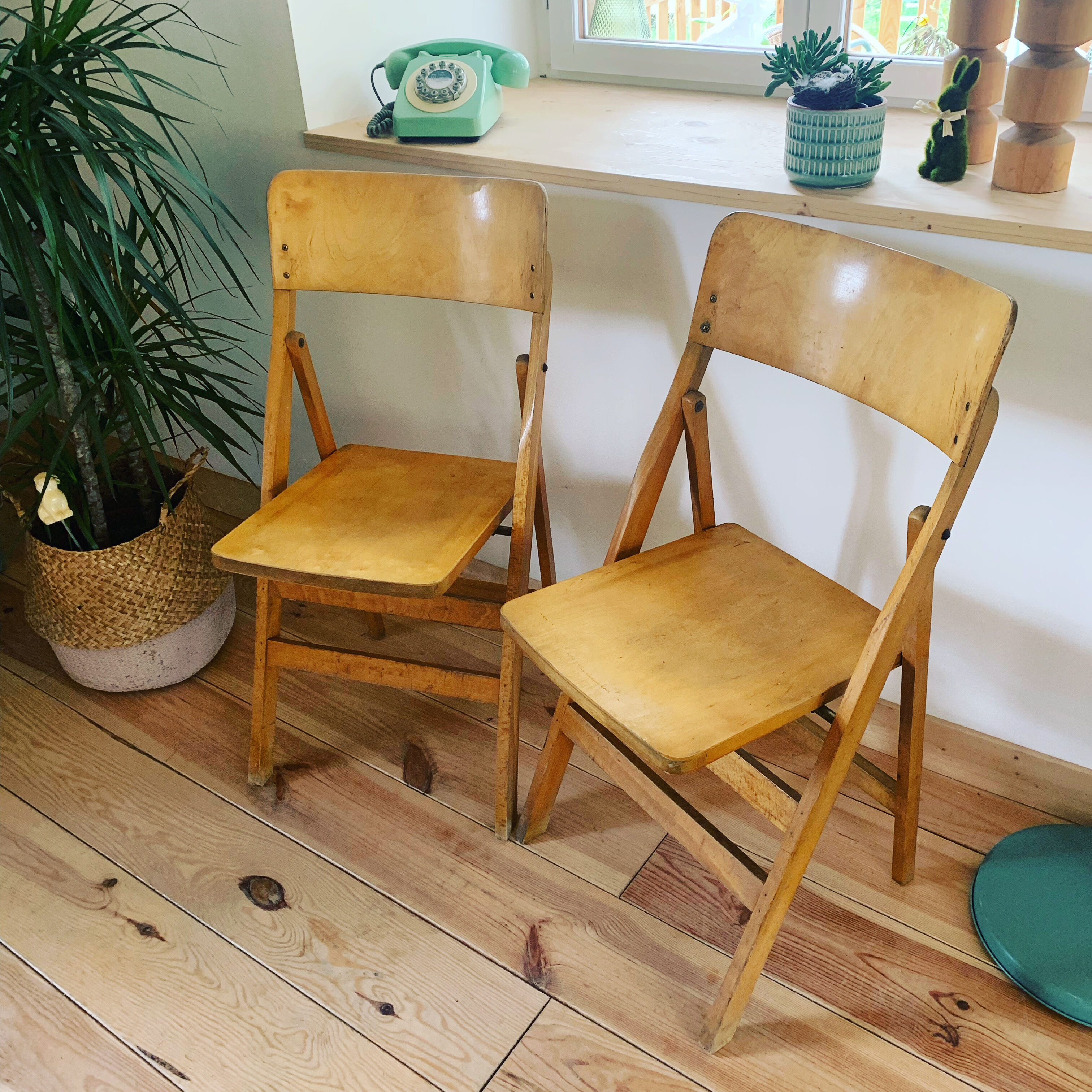 Pair of vintage folding chairs