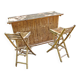 Bamboo bar and 2 vintage stools