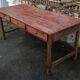 Oak farmhouse table, six drawers
