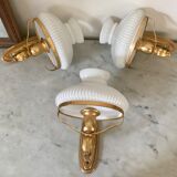 Applique vintage laiton et opaline