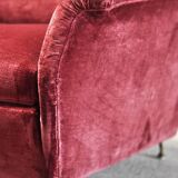 Mid-Century Italian Velvet 3-seater Sofa, 1950's