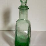 Vintage green glass whiskey decanter