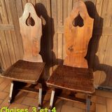 Lot of wooden mountain chairs, France 1950s