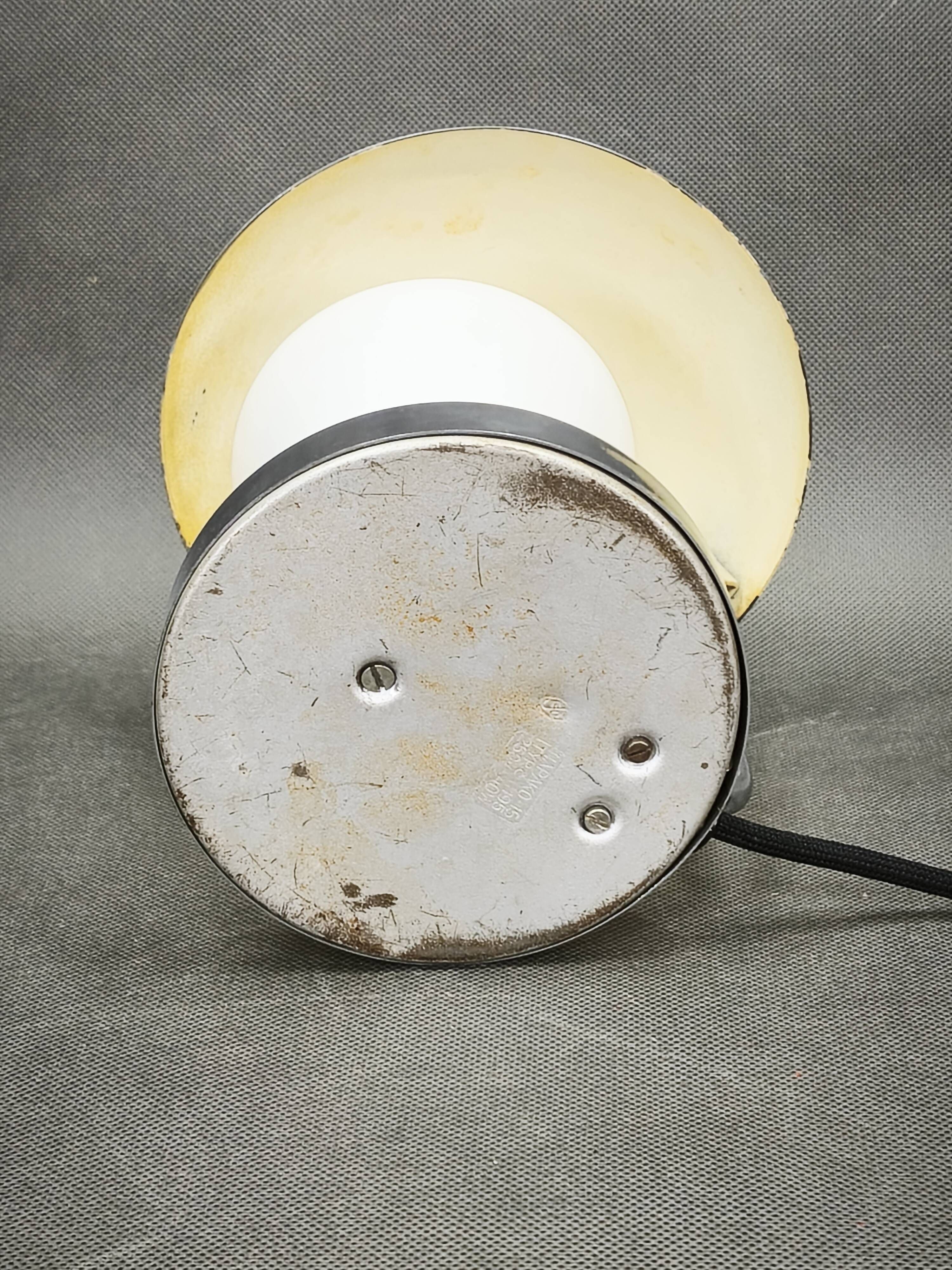 Josef hůrka bauhaus chrome and opaline glass table lamp for napako, 1940s