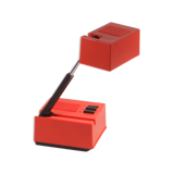 Red compact transforming reading or wall lamp by staff leuchten, germany 1960s.