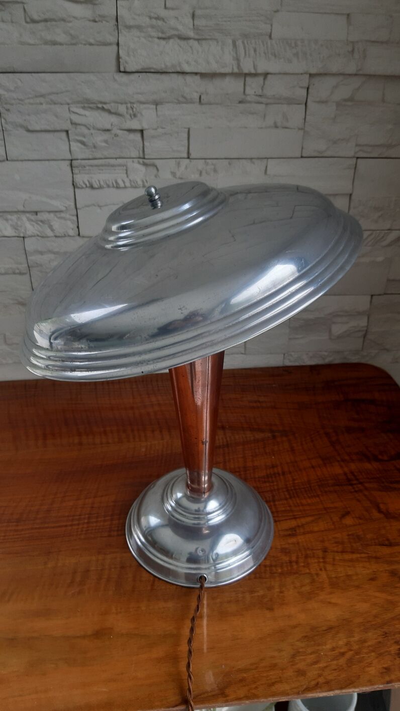 Copper and aluminum mushroom lamp