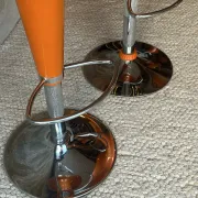 Vintage orange bar stools (x2)