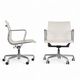 Paire blanche (2) de bases à roulettes pour chaise de bureau Herman Miller Original Eames EA335