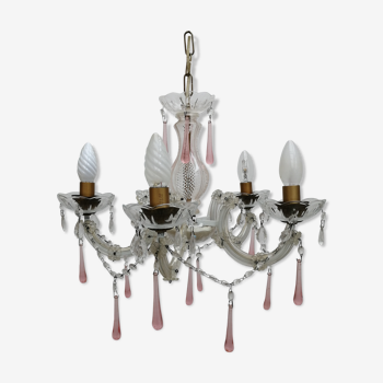 Pink stamps chandelier