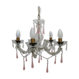 Pink stamps chandelier