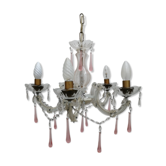 Pink stamps chandelier